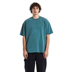 Camiseta extragrande 300 GSM para hombre, peso pesado, 100% algodón, cuello redondo, personalizable, longitud larga - Product Image 1