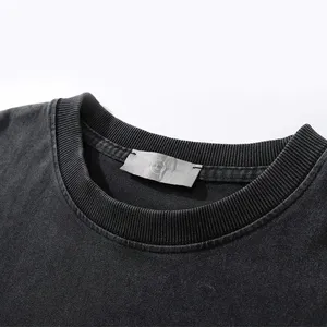 Camiseta Oversize para Hombre con Lavado Ácido - Algodón Pesado - Estilo Urbano Gris Vintage - Corte Holgado Relajado - Textura Premium - Product Image 3