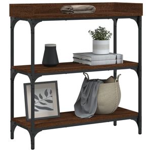 Table console en bois d'ingénierie et métal de couleur chêne brun moyen - Product Image 3