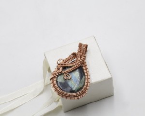 Ametrine Pear Copper Wire Wrapped Pendant | Natural Ametrine Gemstone Handmade Jewelry | Free Size Healing Crystal Pendant - Product Image 3