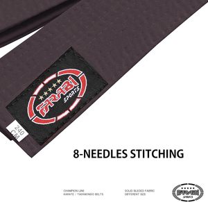 Ceinture de karaté noire professionnelle, en coton, cousue à 8 aiguilles, pour arts martiaux, karaté, taekwondo, judo, adultes et enfants, vente en gros - Product Image 5