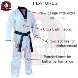 Dobok de Taekwondo de Tela Acanalada Premium, Uniforme de Artes Marciales Transpirable, Logotipo Personalizado, Gi de TKD para Competencia y Entrenamiento en Club - Product Image 5