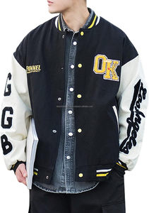 Veste universitaire personnalisée de haute qualité vestes de baseball vêtements d'extérieur vintage avec poches manteau unisexe Patchwork - Product Image 2