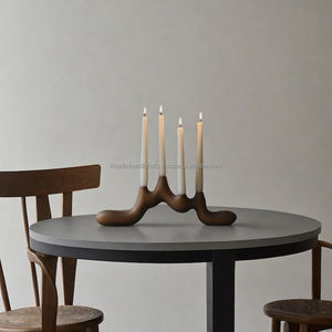 High Quality Handcrafted Wooden <b>Tea</b> <b>Light</b> <b>Holder</b> with Brass Inlay Design for Elegant Home Decoration and Festive Lighting - Product Image 1