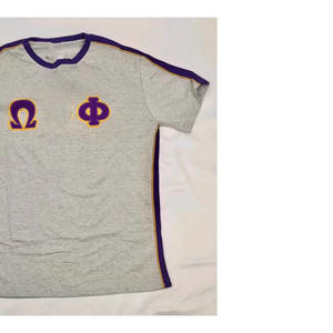 T-shirt Ringer en Chenille Omega pour Homme, Vêtements de Fraternité Personnalisés Greek Life, Écologique, Anti-UV, 100% Coton, Manches Courtes, Respirant - Product Image 3