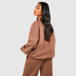 Customer Demanding Drop Shoulder Oversized Sweatshirts For Women Competitive Price Crew Neck Fleece <b>Jumper</b> - Product Image 3