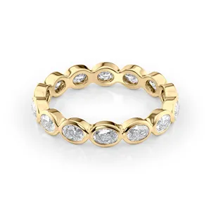 Velmiquea Oval East West Bezel Lab Grown <b>Diamond</b> Eternity <b>Ring</b> IGI Certified - Product Image 1