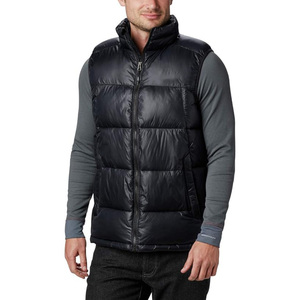 Gilet matelassé noir pour homme, col montant, fermeture éclair, rembourré en duvet, pour l'hiver - Product Image 6