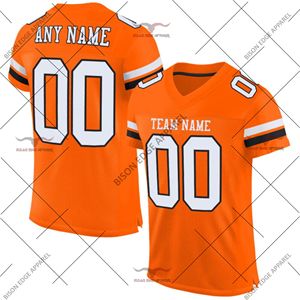 Maillot de football américain personnalisé, col en V, manches courtes, blanc, bleu, jaune, maille respirante, nom de l'équipe, n'importe quel nom, impression sublimée - Product Image 4