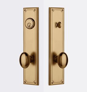 Poignée de porte double en acier noir avec barre de confidentialité et serrure, personnalisable pour la maison - Product Image 6