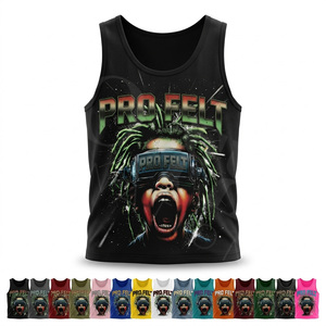OEM ODM Whole <b>Sale</b> Stylish Screen Printed Sleeveless Tank Top Men Streetwear Punk Custom Summer Fitness Breathable T Shirt - Product Image 1