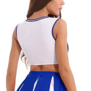 Solid Traders Cheer <b>Dance</b> New Trend <b>Crop</b> <b>Top</b> Custom Color Design Heat Transfer Printed 100% Polyester Cheerleader Uniform - Product Image 6