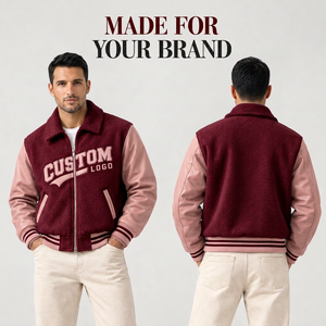 Chaqueta Varsity de Lana Bordada Personalizada con Mangas de Cuero, Diseño Chenille Letterman, Ropa Urbana Premium - Product Image 1