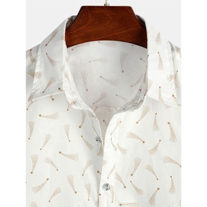 Camisas hawaianas de manga corta para hombre, camisas masculinas de poliéster en blanco con estampado personalizado, ropa de playa informal de talla grande de alta calidad - Product Image 3