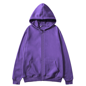 Blank Winter Men's Fleece Zip Hoodies Polyester/Cotton Custom Logo Private Label Hoodies - Product Image 4