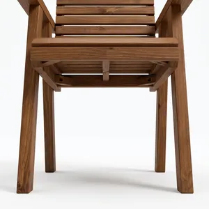 Conjunto de Comedor de Madera para Seis Personas, Mesa Rectangular, Sillas de Jardín, Muebles de Listones Naturales, Estilo Premium - Product Image 4