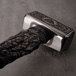 Maysara Impex Unique Handmade Viking Thor <b>Hammer</b> High Carbon Steel Hickory Engraved Wood Shaft Roofing Nail <b>Hammer</b> DIY OEM - Product Image 6
