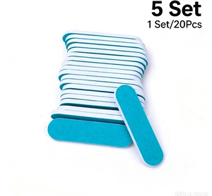 Lima de Uñas Desechable de Acero Inoxidable de Doble Cara, 9 cm, Azul, con Patrón Recto para el Cuidado de las Uñas - Product Image 5
