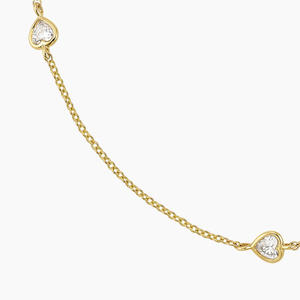 Collier chaîne avec diamant taille cœur serti clos - Product Image 3