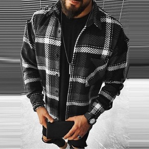 Camisa de Franela a Cuadros para Hombre, Diseño Elegante, Corte Holgado, Estilo Gentleman - Product Image 1