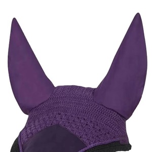 Bonnet d'oreille pour cheval violet en maille avec oreilles pointues, léger, lavable, respirant, séchage rapide, protection contre les mouches - Product Image 5