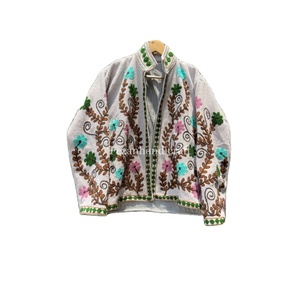 Abrigo acolchado corto Unisex con bordado uzbeko, chaqueta Suzani con cuello levantado, venta al por mayor, tela de algodón, abrigo de invierno y otoño para mujer - Product Image 1