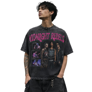 Custom DTG <b>Printed</b> Vintage Acid Wash Oversized Graphic T <b>Shirt</b> Heavyweight Cotton Streetwear Unisex Casual Tee - Product Image 1