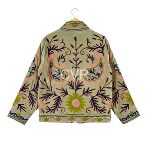 Abrigo Casual de Primavera para Mujer, Talla Grande, con Cuello Mandarín y Patrón Paisley Bordado a Mano, Estilo Bohemio, Manga Larga - Product Image 2