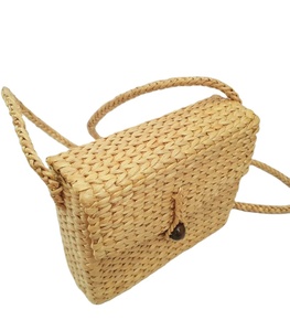 Bolso cruzado tejido a mano hecho de jacinto de agua Mini bolsa de paja bolsa de cuerda de papel Crochet Macrame Bolsas de playa Directo de Indian Su - Product Image 1