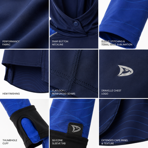 Womens Modest <b>Swimming</b> Suit <b>Top</b> Integrated Swim Hijab UPF 50+ Long Sleeve Rash Guard Quick Dry Full Coverage Front Logo 100% - Product Image 6