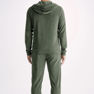 Conjunto de Sudadera con Capucha y Cremallera de Forro Polar Azul Marino para Hombre, Corte Regular, Ropa Casual de Otoño - Product Image 4