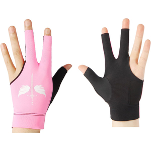 Guantes de medio dedo en rosa y negro con diseño de espada y alas para gimnasio, unisex, transpirables, con espalda de malla, ajuste cómodo. - Product Image 1