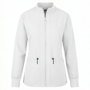 Customized <b>Nursing</b> <b>Scrub</b> Jacket Women Zip Up Medical Uniform Warm Coat Ribbed Cuff Hospital Shirt Collar Wholesale <b>Scrub</b> Jackets - Product Image 4