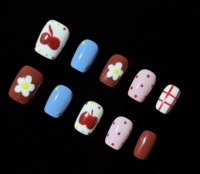 Ongles press-on faits main, designs variés, prix négociable, livraison rapide, fabrication sur commande (ODM), ongles réutilisables, finition soignée, durables