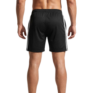 Shorts de sport noirs pour hommes, respirants, taille mi-haute élastique, 100 % coton tricoté, séchage rapide, anti-plis, pour la course et la gym - Product Image 2