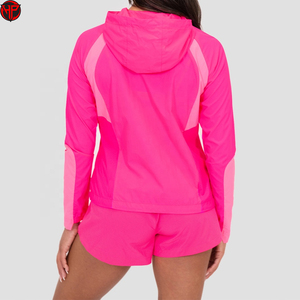 Ensemble de survêtement léger en nylon pour femme, coupe-vent à fermeture éclair intégrale et short, ensemble veste et short de sport, logo personnalisé - Product Image 5