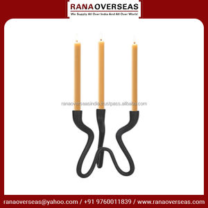 Classy <b>Black</b> Metal Taper <b>Candlestick</b> <b>Holders</b> Eco-friendly Handicraft for Weddings Christmas Housewarming Gifts - Product Image 3