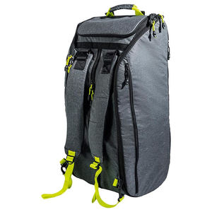Sac à dos de sport et de raquette imperméable gris et jaune fluo, sac de sport grande capacité avec bretelles ergonomiques et boucle de compression - Product Image 1