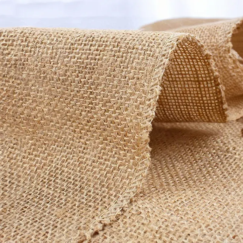 High Quality Embroidered Linen Fabric Cloths Bio Degradable Jute Dyed 100% Jute Yarn Cloth Used In Industrial From Bags