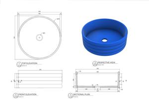 Lavabo Redondo de Cemento Europeo, Moderno, de Una Sola Pieza, con Desagüe, para Apartamento, Hotel, Villa 2026 - Product Image 5