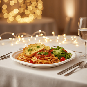 Assiettes carrées compostables en bagasse de 7 pouces de qualité supérieure |   Barquette jetable biodégradable en canne à sucre 1D |   Assiette à nourriture pour fête écologique - Product Image 1