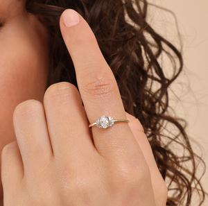 Bague de fiançailles vintage à taille ovale, cultivée en laboratoire, plaquée or, haute pureté, certifiée IGI, pour femme, cadeau d'anniversaire de mariage, OEM ODM - Product Image 4