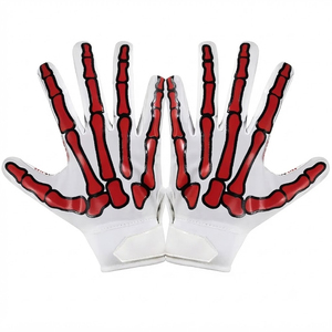 Gants de football américain super adhérents populaires 2026, couleur personnalisable sur la paume, gants de football américain personnalisés avec motifs d'os - Product Image 4