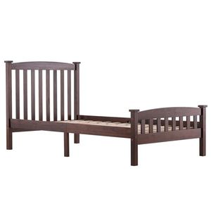 PWB 044 Walnut Twin Bed Vertical Strip Cap Design Handcrafted Wooden Bed - Product Image 3