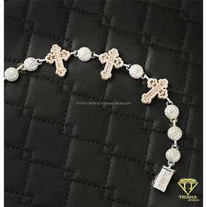 Luxury Cross <b>Infinity</b> Link Tennis <b>Bracelet</b> Shaped Moissanite Diamonds Iced 925 Sterling Silver Classic Religious Party Fashion - Product Image 3