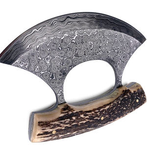 Couteau à pizza professionnel en acier Damas de qualité supérieure, manche ergonomique en bois de cerf, outil de cuisine durable de qualité industrielle, parfait - Product Image 4
