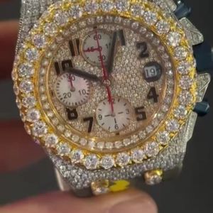 Montre de luxe entièrement personnalisée avec diamants de laboratoire, cadran en verre, bracelet de 20 mm pour homme, bijoux hip-hop, cadeau - Product Image 1