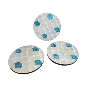 Elegant Shell Inlay <b>Drink</b> <b>Coasters</b> for Home Decor - Product Image 1