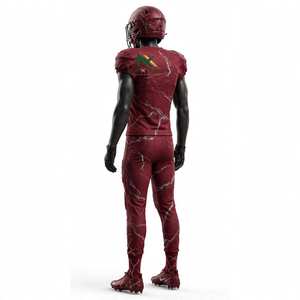 Ensemble de maillot de football à manches courtes pour homme NEXTEX, motif marbré, couleur bordeaux, sublimation - Product Image 6