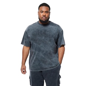 Camiseta de Cuello Redondo Lisa, Estilo Vintage, Lavada al Ácido, Batik, de Algodón Orgánico Grueso, Impresa con DTG Personalizada, Precio de Fábrica - Product Image 1